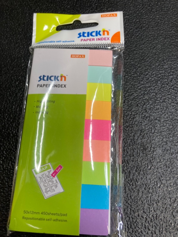 Photo 2 of 30 Pads 0.6x2 Inch Sticky Notes Flags Tabs Page Markers 10 Bright Color Sticky Index Tabs Page Flags 80 Sheet/Pad