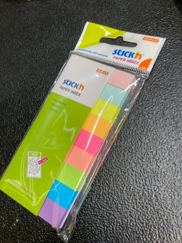 Photo 3 of 30 Pads 0.6x2 Inch Sticky Notes Flags Tabs Page Markers 10 Bright Color Sticky Index Tabs Page Flags 80 Sheet/Pad