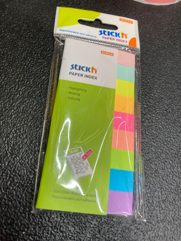 Photo 3 of 30 Pads 0.6x2 Inch Sticky Notes Flags Tabs Page Markers 10 Bright Color Sticky Index Tabs Page Flags 80 Sheet/Pad