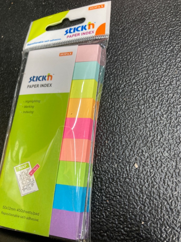 Photo 2 of 30 Pads 0.6x2 Inch Sticky Notes Flags Tabs Page Markers 10 Bright Color Sticky Index Tabs Page Flags 80 Sheet/Pad