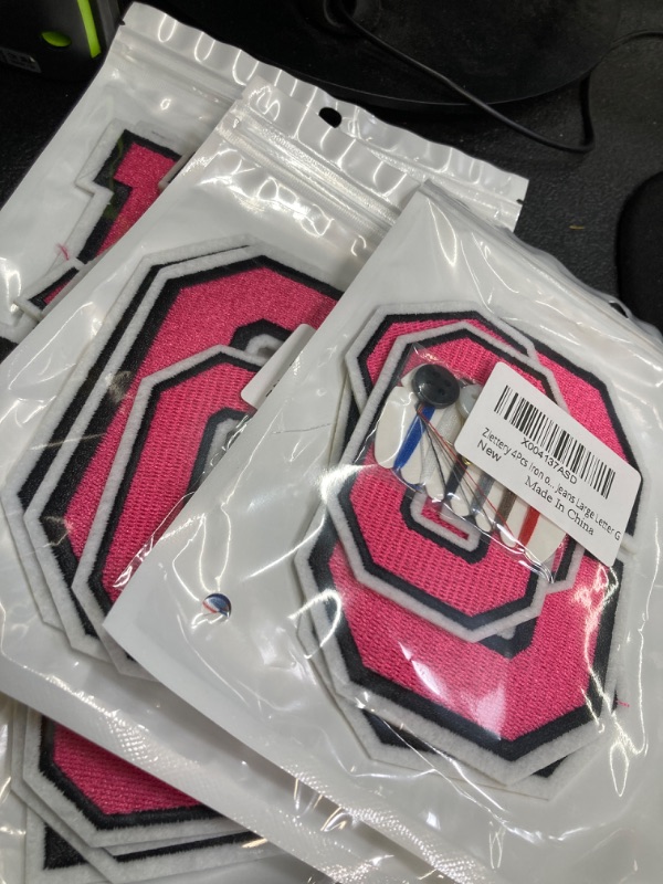 Photo 2 of 16 Pcs Rose Red Varsity Letter Patches G Chenille Alphabet Patches Chenille Letter Patches English Chenille Letters for Jackets Varsity Letters Glitter Iron on Gold Trimmed Iron on Letters for Clothing