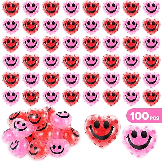 Photo 1 of 100 Pcs Valentines Decoration Heart Balls Valentine Party Favors for Exchange Gift(Simple Colors)