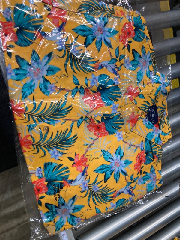 Photo 2 of Men's Hawaiian Shirts Short Sleeve - Trendy & Fashionable Tropical Floral Printed Viscose Hawaiian Soft & Breathable