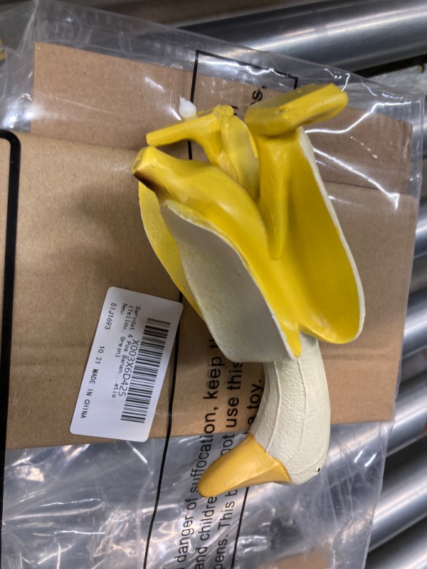 Photo 1 of Banana Duck Statue Ornament, Art Banana Duck Sculpture Funny Creative Figurine, Peeled Banana Duck Statue for Home Cute Funny Resin Garden Patio Yard Office Decoration(Banana Yellow Duck)