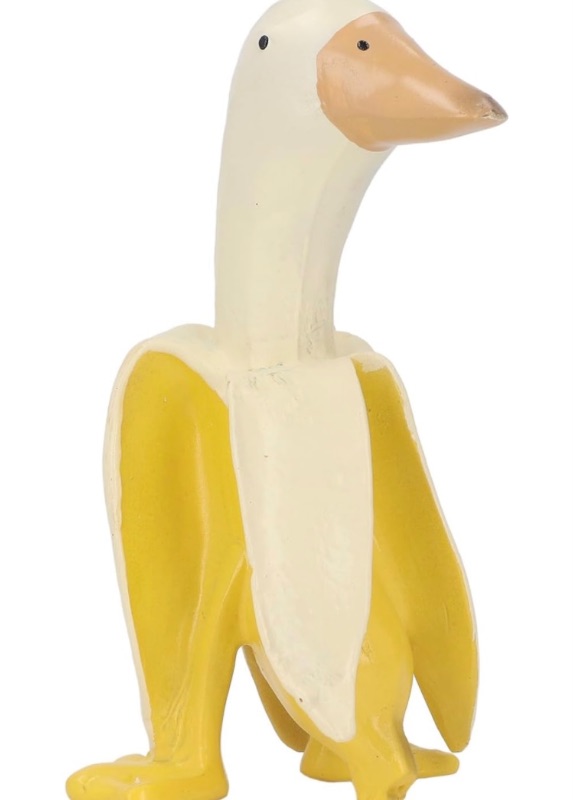 Photo 1 of Banana Duck Statue Ornament, Art Banana Duck Sculpture Funny Creative Figurine, Peeled Banana Duck Statue for Home Cute Funny Resin Garden Patio Yard Office Decoration(Banana Yellow Duck)