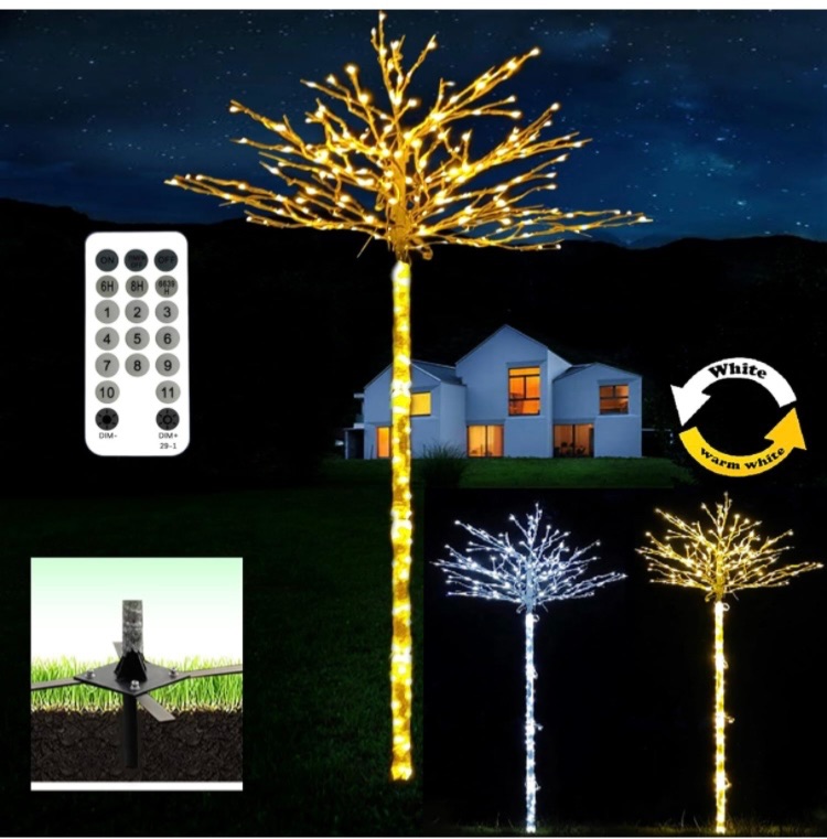 Photo 1 of Lighted Birch Tree Lights 8FT Artificial Tree Christmas Lights Suitable for Halloween Home Party Decoration Wedding Lawn Patio Warm White/White