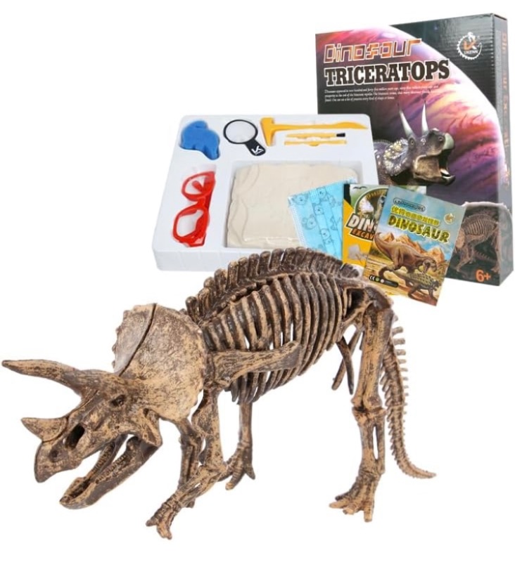 Photo 1 of Digging Fossil Kit for Kids,Dino Excavation Kits for Kids Boys Girls, Standard Triceratops 3 packs 