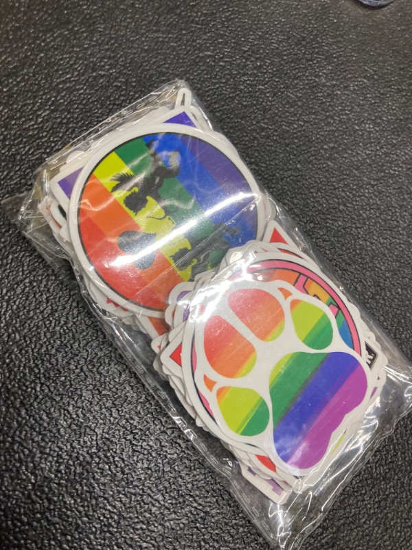 Photo 2 of 100PCS Pride Stickers Gay Stickers Gay Pride LGBT LGBTQ Rainbow Stickers Bulk Pack, Pride Stuff Decorations Gay Pride LGBTQ Accessories Gifts for Women Men