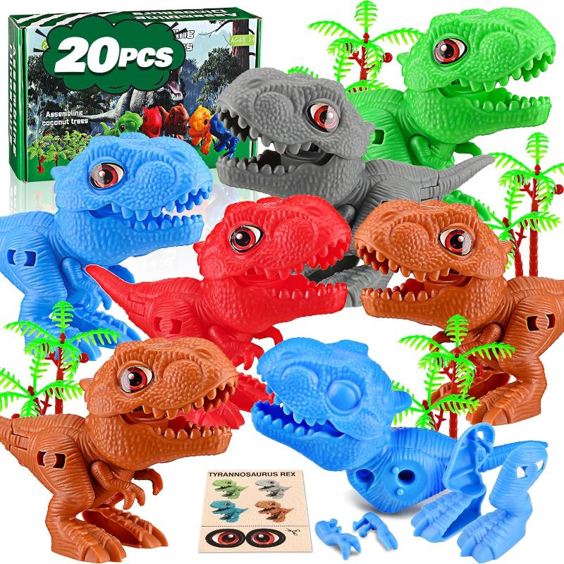 Photo 1 of Dinosaur Toys Party Favors for Kids 4-8 Years Old, Bulk Assembly Dino Toys for Classroom Treasure Box, Easter Goodie Bags Stuffers Birthday Gifts Carnival Prizes, Pinata Fillers for Kids