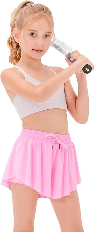 Photo 1 of Girls Flowy Shorts Kids Butterfly Shorts Athletic Shorts Youth with Pocket Summer Skirts for Running Sports Dance Tennis