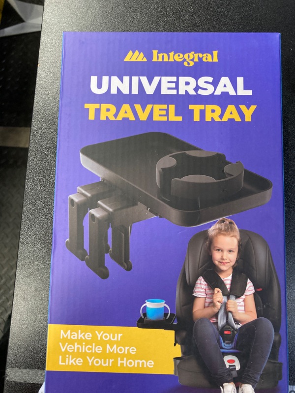 Photo 2 of Adjustable Travel Tray - Universal Quick Attach Clamps for Car Seats, Strollers, Arm Rests, Wagons - Car Seat and Stroller Organizer