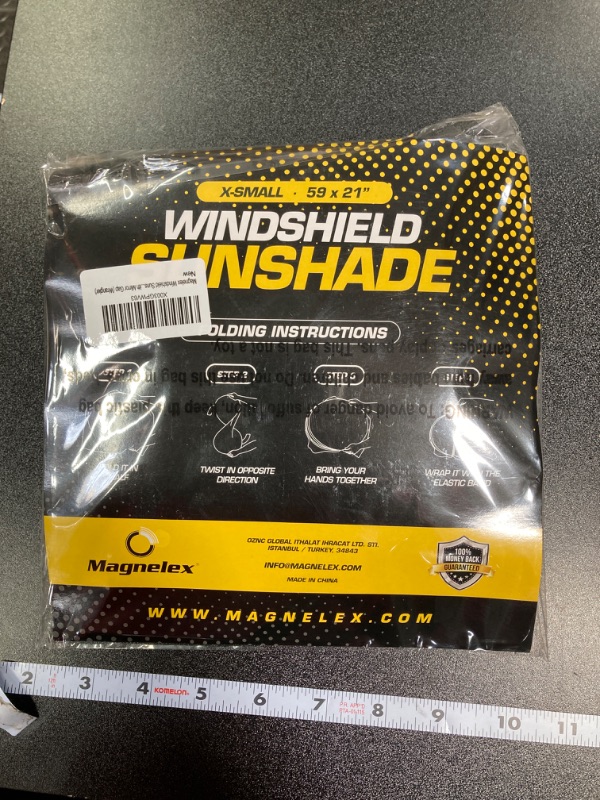 Photo 2 of Magnelex Windshield Sun Shade for Wrangler, Rubicon, Gladiator. Reflective 240T Material Car Sun Visor with Mirror Cut-Out. Foldable Sun Shield for Sun Heat and UV Protection (X-Small) X-Small (59" x 21")