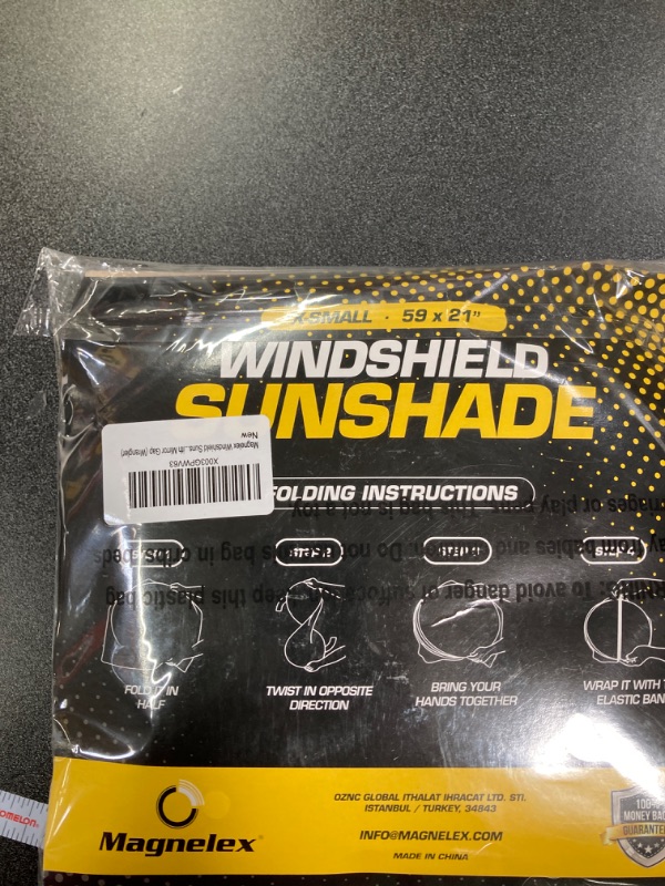 Photo 2 of Magnelex Windshield Sun Shade for Wrangler, Rubicon, Gladiator. Reflective 240T Material Car Sun Visor with Mirror Cut-Out. Foldable Sun Shield for Sun Heat and UV Protection (X-Small) X-Small (59" x 21")