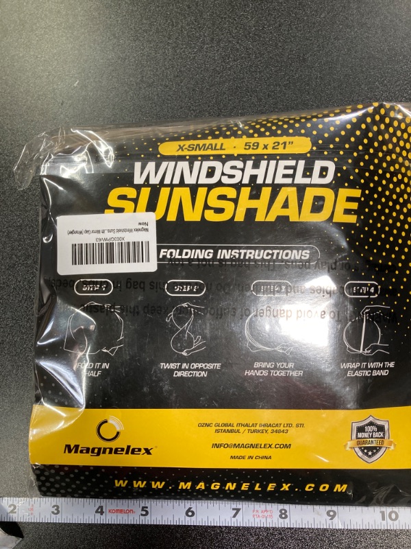 Photo 2 of Magnelex Windshield Sun Shade for Wrangler, Rubicon, Gladiator. Reflective 240T Material Car Sun Visor with Mirror Cut-Out. Foldable Sun Shield for Sun Heat and UV Protection (X-Small) X-Small (59" x 21")