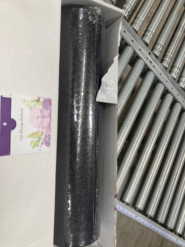 Photo 2 of Amazon Basics High-Density Round Foam Roller for Exercise, Massage, Muscle Recovery - 12", 18", 24", 36" Black 24-Inch Roller + Floor Mat, Black