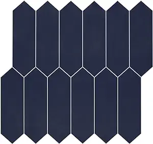 Photo 1 of SUNWINGS Backsplash Tile for Kitchen Peel and Stick, Stone Composite Self Adhesive Tiles Long Hexagon Mosaic Wall Tile for Kitchen, 12 Inch x 11.22 Inch 10 Sheets Navy Blue Navy Blue 12x11.22x0.16inch(10pcs)