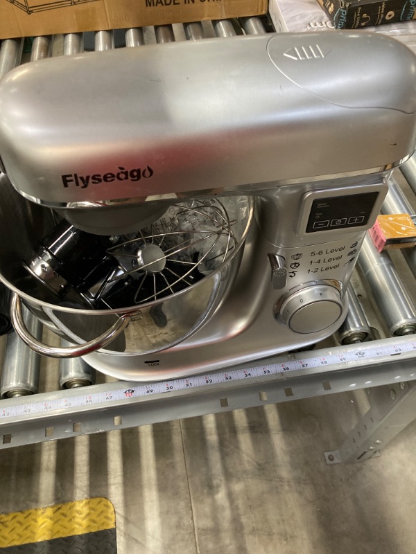 Photo 3 of ***USED, MISSING PARTS*** Flyseago Stand Mixer 8-IN-1 8.5 Qt Multifunctional Electric Kitchen Mixer 6 Speed Tilt-Head with Stainless Steel Bowl, 1.5L Glass Jar, Meat Grinder, Dough Hook, Whisk, Pasta Attachment