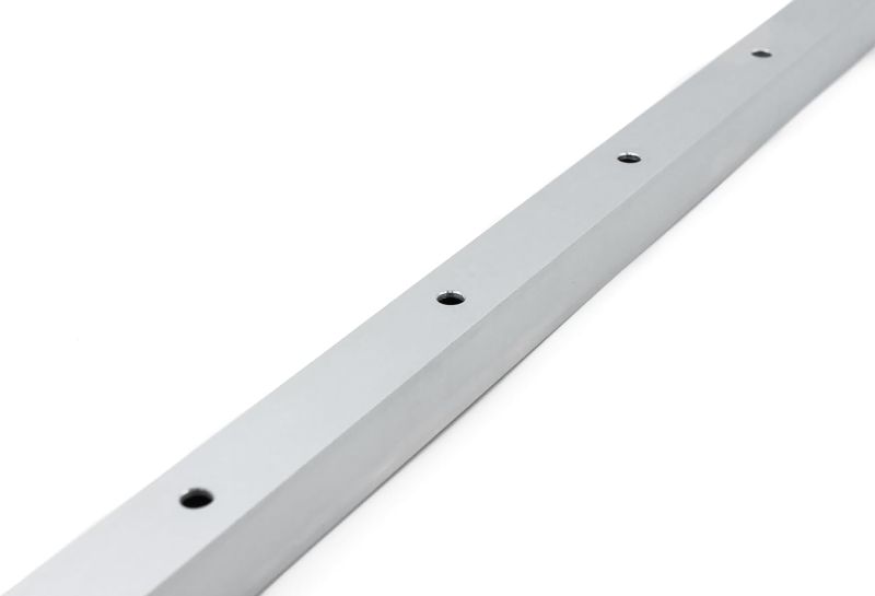 Photo 1 of 3/4 Inch Square Silver Aluminum Pre-Drilled Pickets with Mounting Brackets for 1/8" Level Cable Railings (42" High with 13 Holes at 3-1/8" On-Center)