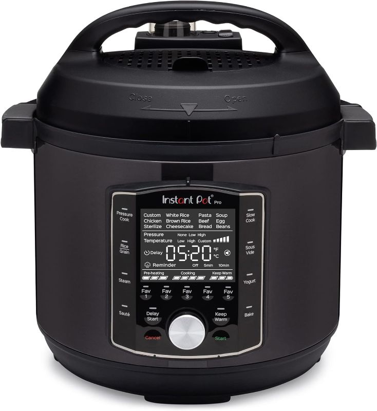 Photo 1 of Instant Pot Pro (6 QT) 10-in-1 Pressure Cooker, Slow Cooker, Rice/Grain Cooker, Steamer, Sauté, Sous Vide, Yogurt Maker, Sterilizer, and Warmer, Includes App With Over 800 Recipes, Black
***Dent on side***