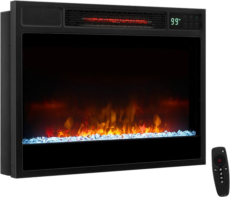 Photo 1 of 
COSTWAY Electric Fireplace Inserts 23-inch Wide, 1500W Recessed Fireplace Insert with Remote Control, 6 Flame Colors, 5 Brightness, 8H Timer, Overheat...