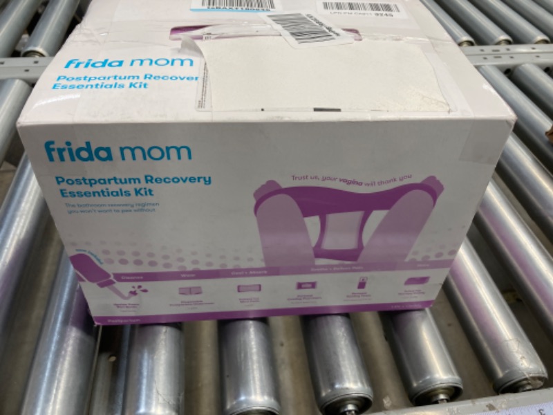 Photo 2 of Frida Mom Postpartum Recovery Essentials Kit, Includes Disposable Underwear, Instant Ice Maxi Pads, Perineal Healing Foam, Perineal Healing Pad Liners and Upside Down Peri Bottle (11pc Gift Set) with Peri Bottle