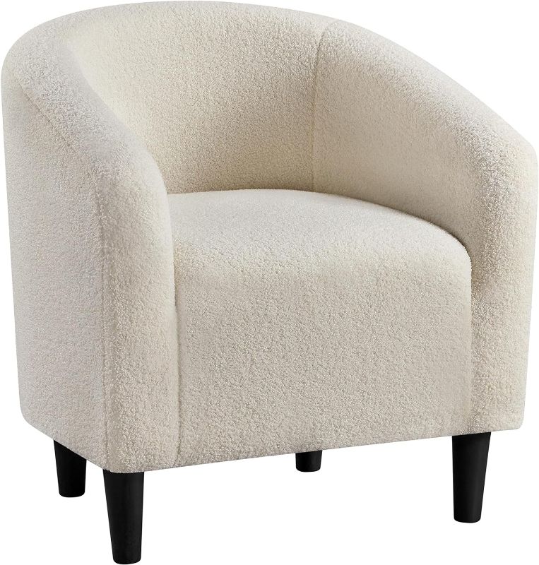 Photo 1 of 
Yaheetech Accent Barrel Chair, Faux Fur Club Chair, Furry Sherpa Elegant and Cozy, Soft Padded Armchair, Suitable for Living Room Bedroom Reception Room...