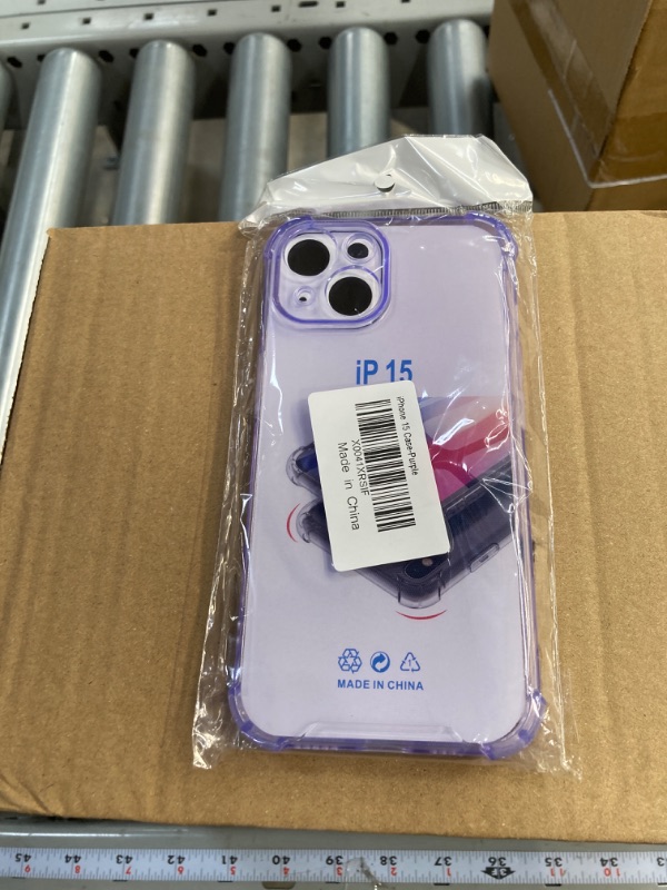 Photo 2 of EEIEER Phone Case Compatible with iPhone 15, 6.1'' Anti-Scratch iPhone Cover, Soft Silicone iPhone 15 Case-Clear Purple