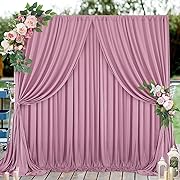 Photo 1 of 10ftx10ft Dust Rose Wrinkle-Free Backdrop Drapes, Not See-Through…
