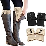 Photo 1 of PHOGARY 2 Pairs Winter Warm Boot Cuffs for Women, Crochet Knitted…
