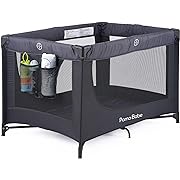 Photo 1 of Pamo Babe Portable Crib Baby Playpen with Mattress and Carry Bag (Black)