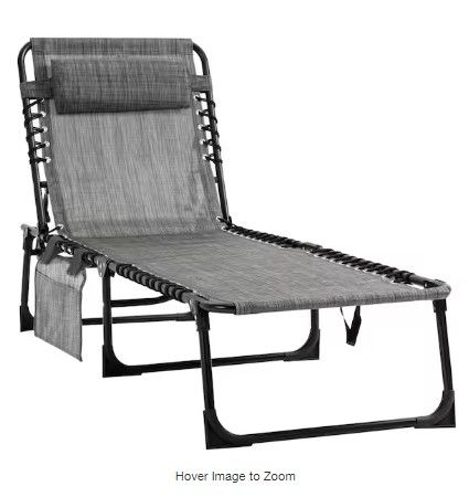 Photo 1 of 
Outsunny
Reclining Portable Metal Outdoor Lounge Chair, Sun Lounger with Adjustable Backrest and Removable Pillow in Mixed Grey
