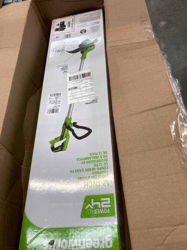 Photo 2 of 
Greenworks 24V 12-Inch Cordless String Trimmer/Edger (Gen 2), 2.0Ah Battery and Charger Included