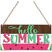 Photo 1 of 
Hello Summer Front Door Sign, Watermelon Farmhouse Wooden Wall Art Hanging Plaque, Rustic Wall Sign Yard Indoor Outdoor Garden Home Office Decorations with Rope -A02Hello Summer Front Door Sign, Watermelon Farmhouse Wooden W…