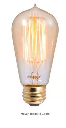 Photo 1 of Bulbrite
40-Watt ST18 Incandescent Light Bulb Medium Base (E26) Antique Nostalgic Thread 2200k (4-Pack )