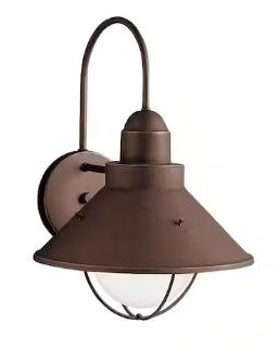 Photo 1 of 
KICHLER
Seaside 14.25 in. 1-Light Olde Bronze Outdoor Hardwired Barn Sconce with No Bulbs Included (1-Pack)