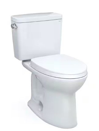 Photo 1 of ***MISSING BOWL AND BASE*** TOTO Drake 12 in. Rough In Two-Piece 1.6 GPF Single Flush Elongated Toilet in Cotton White, SoftClose Seat Included