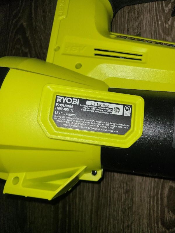 Photo 1 of 
Ryobi 18V HP Jet Fan Blower