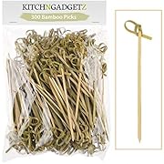 Photo 1 of Bamboo Cocktail Picks - 200 Pack - 4.1 inch - With Looped Knot - Great for Cocktail Party or Barbeque Snacks, Club Sandwiches, etc. - Natural Bamboo - Keeps Ingredients Pinned Together - Stylish