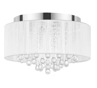 Photo 1 of 
Home Decorators Collection
Flenniken 15 in. Integrated LED Chrome and Crystal Flush Mount Ceiling Light Fixture