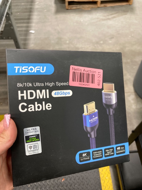 Photo 2 of TISOFU?Ultra Certified 10K 8K HDMI Cable 10FT: HDMI 2.1 Cables 48Gbps High Speed Premium Braided Cord 8K@60Hz 4K@120Hz 4K@144Hz HDCP 2.2&2.3 CL3 ARC eARC for HD/HDR/HDTV 10ft Blue