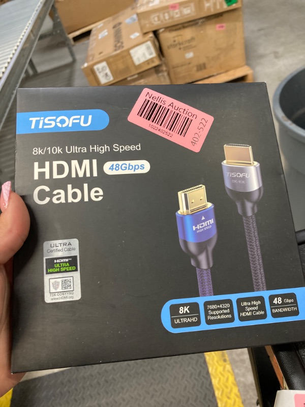 Photo 2 of TISOFU?Ultra Certified 10K 8K HDMI Cable 10FT: HDMI 2.1 Cables 48Gbps High Speed Premium Braided Cord 8K@60Hz 4K@120Hz 4K@144Hz HDCP 2.2&2.3 CL3 ARC eARC for HD/HDR/HDTV 10ft Blue