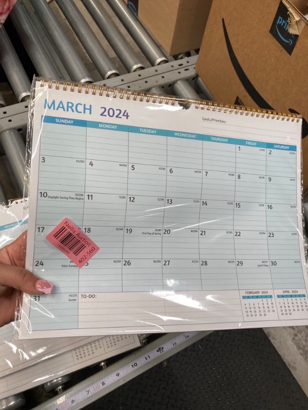 Photo 2 of 2024-2025 Wall Calendar - Mar 2024 - Aug 2025, 18 Months Calendar 2024-2025, 14.57 x 11.42 In, 2024 Calendar, Monthly Calendar with Ruled Blocks, Thick Paper, Holidays, To-do ? Notes Green, Mar.2024 - Aug.2025 Calendar