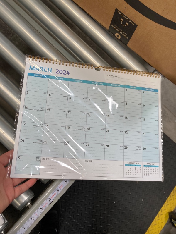 Photo 2 of 2024-2025 Wall Calendar - Mar 2024 - Aug 2025, 18 Months Calendar 2024-2025, 14.57 x 11.42 In, 2024 Calendar, Monthly Calendar with Ruled Blocks, Thick Paper, Holidays, To-do ? Notes Green, Mar.2024 - Aug.2025 Calendar