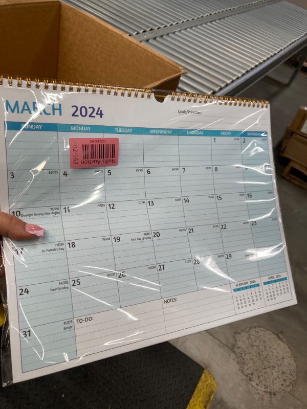 Photo 2 of 2024-2025 Wall Calendar - Mar 2024 - Aug 2025, 18 Months Calendar 2024-2025, 14.57 x 11.42 In, 2024 Calendar, Monthly Calendar with Ruled Blocks, Thick Paper, Holidays, To-do ? Notes Green, Mar.2024 - Aug.2025 Calendar