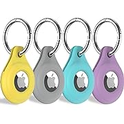 Photo 1 of **Not Exact Colors**   4 Pack AirTag Holder Compatible with AirTag,AirTag Case with Keychain, Multi-Color Protective Silicone AirTag Tracker Cover for Kids, Wallet, Keys, Pets Collar, Luggage, Backpacks and More
