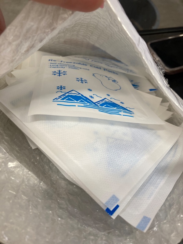 Photo 2 of 50 Packs Dry Ice Packs Freezer Packs for Shipping Frozen Food, Long-Lasting Cold Packs for Lunch Bags & Injuries, Reusable Freezer Ice Blanket Keep Food Fresh - 4.9"x3.8"
