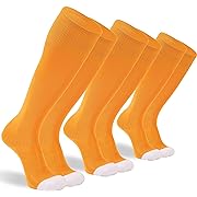 Photo 1 of Orange Easter Socks, Adult Youth Knee High Baseball Soccer Football Over the Calf Socks 3 Pairs
