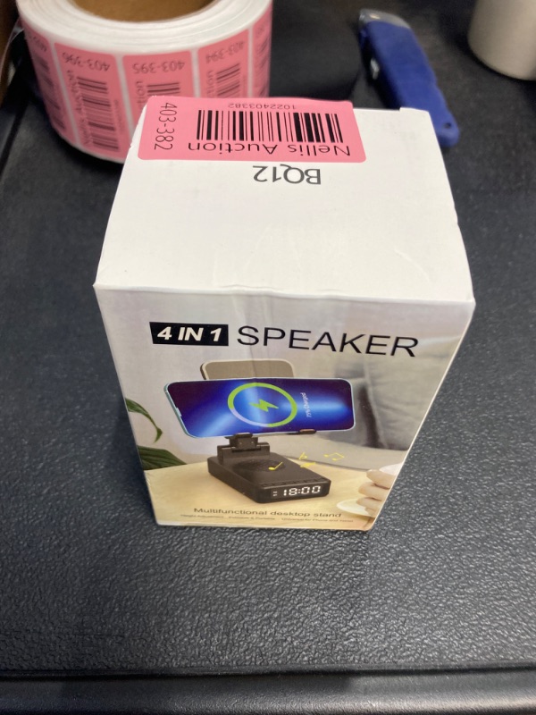 Photo 1 of QUNPON Mothers Day 4 in 1 Gifts for Mom, Gifts for Men Women, Gifts for Boyfriend Girlfriend, Birthday Gifts for Men Women,4 in 1 Bluetooth Speaker Alarm Clock with Wireless Charger & Phone Stand Black-1