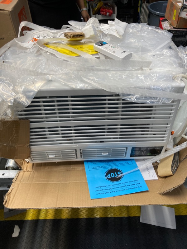 Photo 2 of ***PARTS ONLY** Whirlpool 8,000 BTU Window Air Conditioner with Dehumidifier, 115V, Window AC for Rooms up to 350 Sq. Ft., Living Room, Bedroom, or Apartment, with 3 Speeds, Remote Control, and 24H Timer, White Cool Only 115V Bright White 8000 BTU