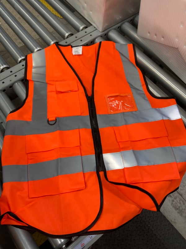 Photo 2 of  Reflective Safety Vest for Men and Women, High Visibility Vest with Zipper Front
